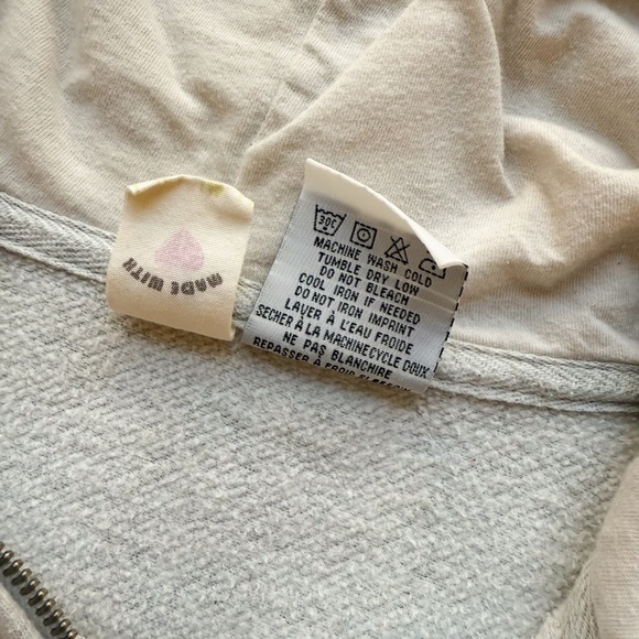 Billabong Y2K Light Grey Zip Up Hoodie Women's XL Butterfly Boho Logo - Picture 11 of 12